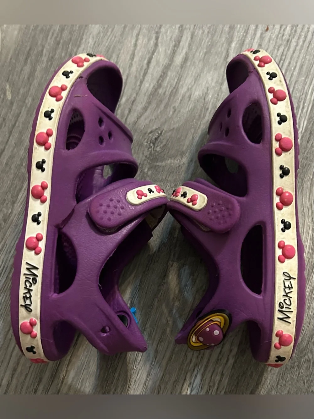 Disney Crocs Mickey Mouse Purple Kids Sandals Y 10
